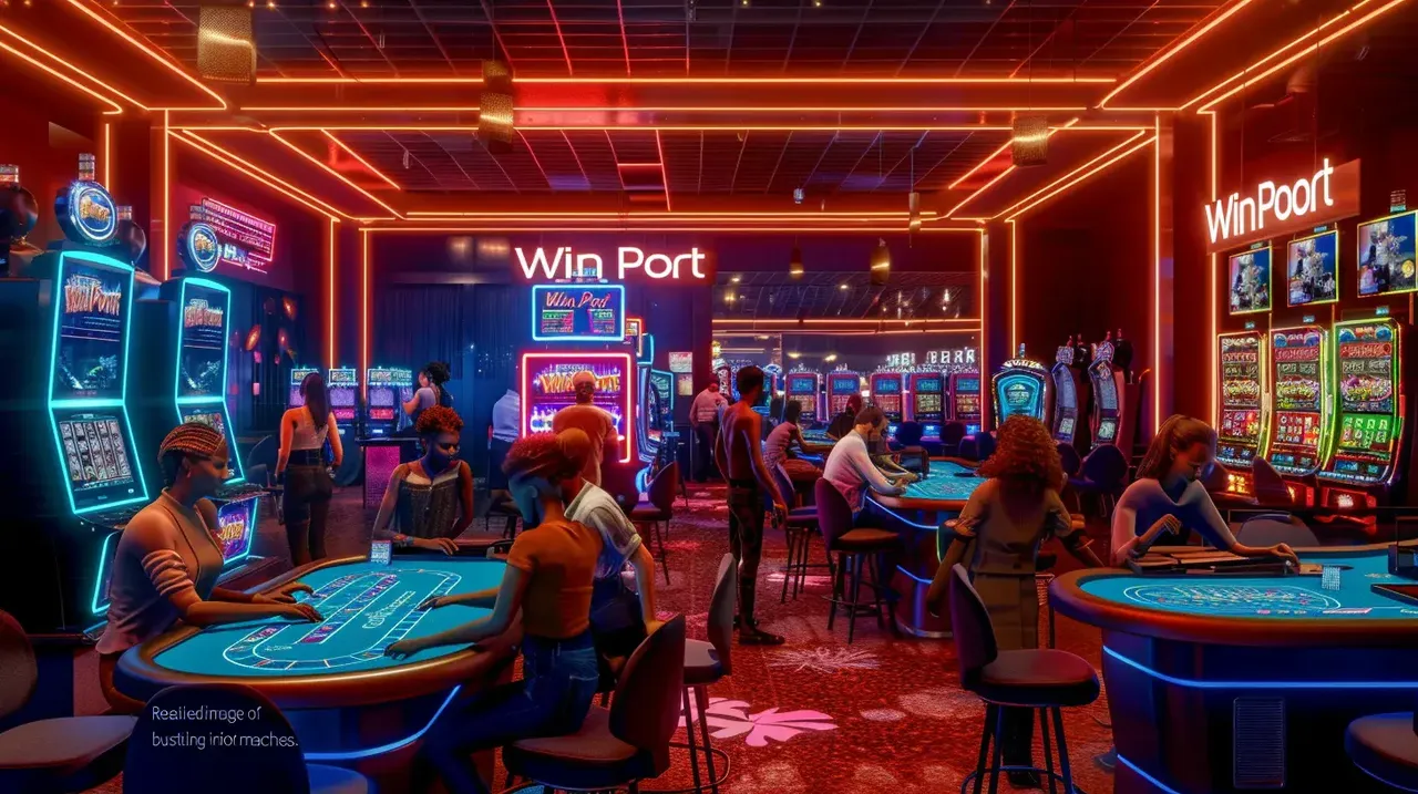 Levendige casino speelvloer met gokkasten