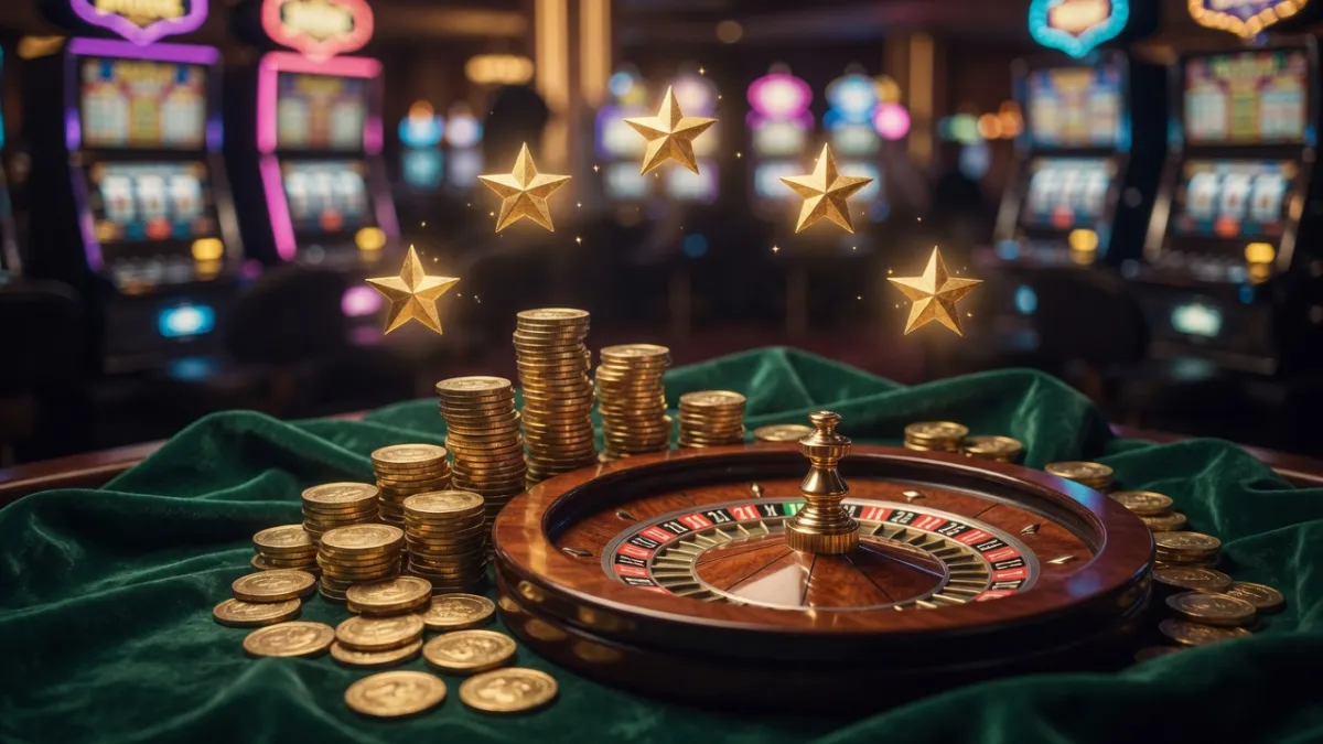 Vijf gouden sterren boven een casinotafel – beoordelingen